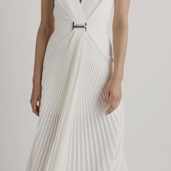 Dion Lee white Pleated Draped Marilyn Monroe midi Dress $1150 sz 4 - Picture 2 of 16